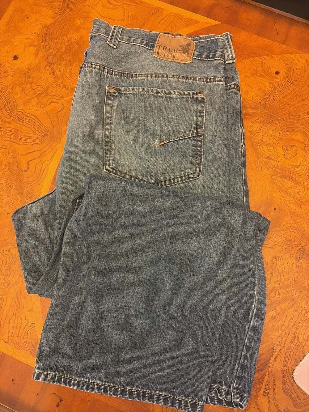 True Nation Mens Relaxed Fit Blue Denim Jeans Size 44x30